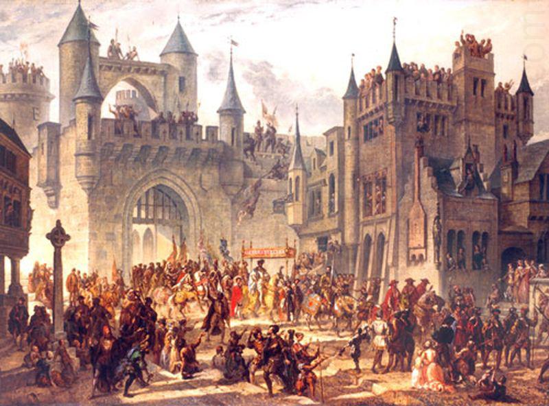 Entrance of king Henri II of France in Metz,, unknow artist